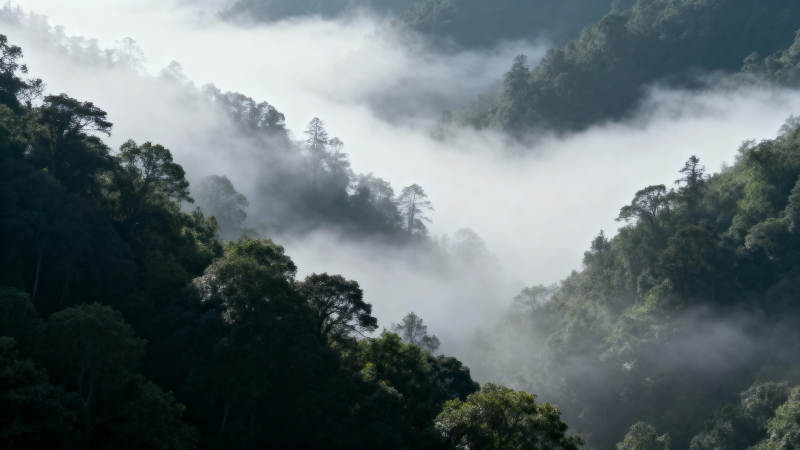 云雾缭绕山林间图片