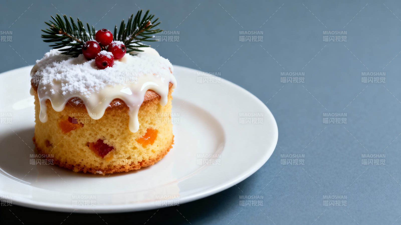 圣诞水果蛋糕图片