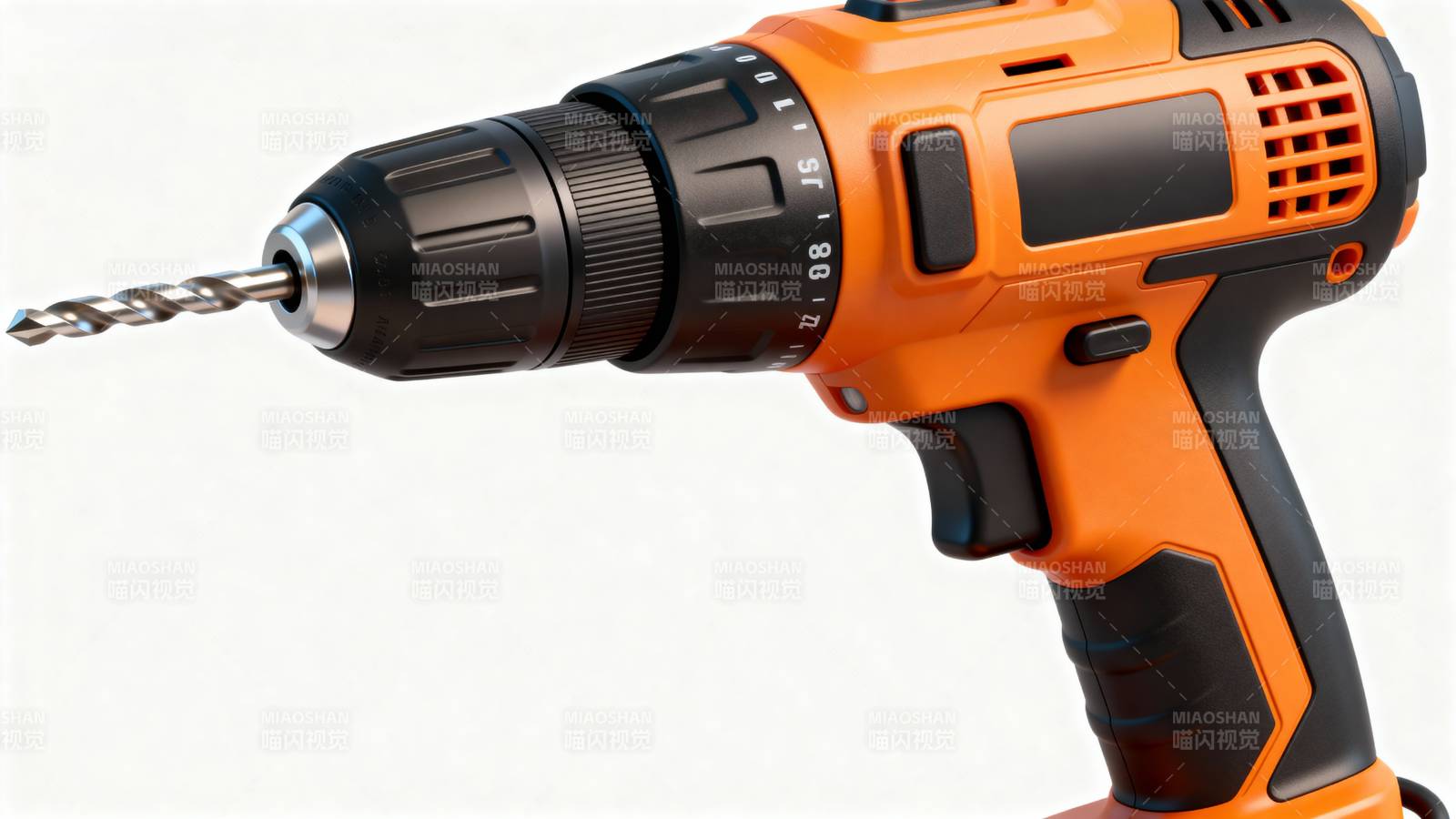 橙色电动钻特写图片