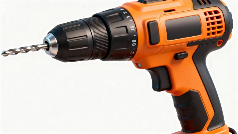 橙色电动钻特写图片