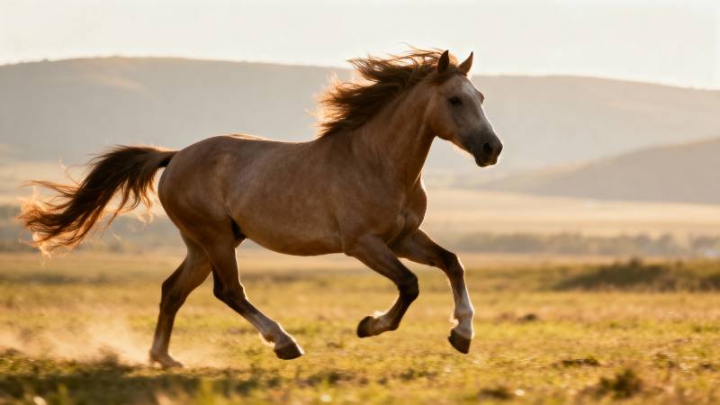 骏马奔腾草原图片