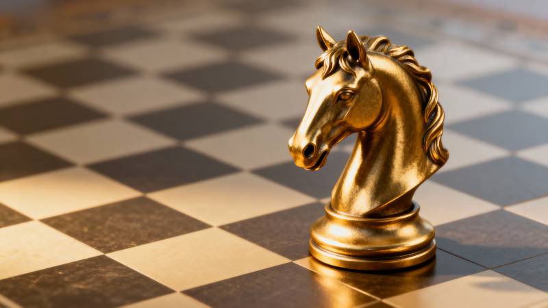 金色棋子骑士图片