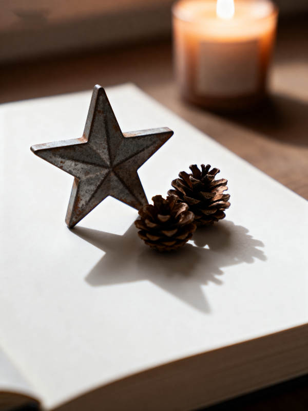 星灯松果静谧夜图片