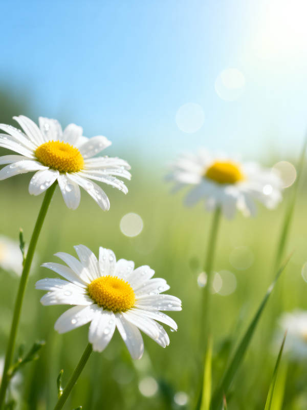 雏菊在阳光下绽放图片