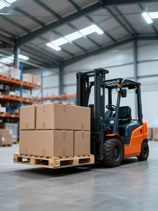 仓库叉车搬运货物图片