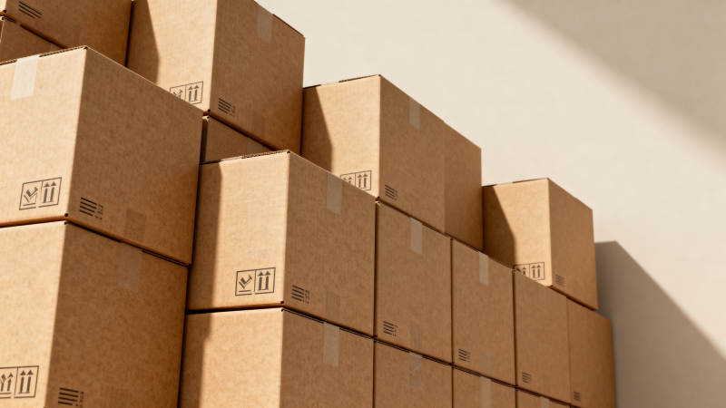 堆叠的纸箱图片