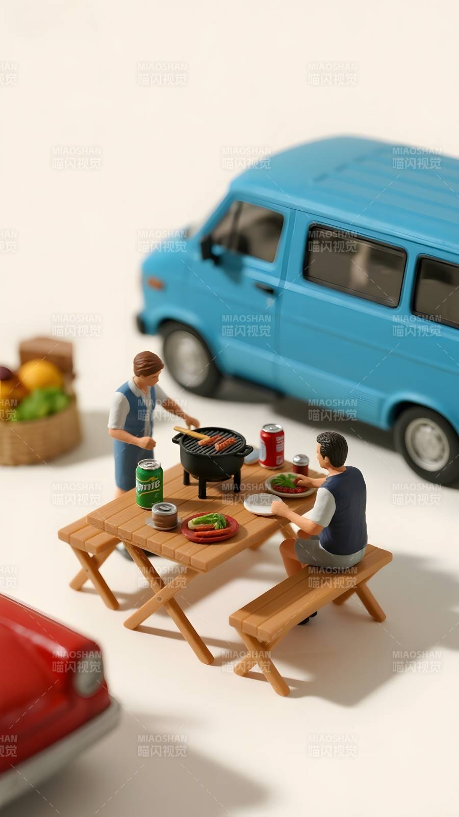 迷你烧烤野餐场景图片