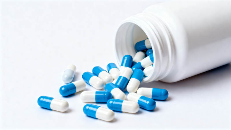 药丸散落瓶外图片