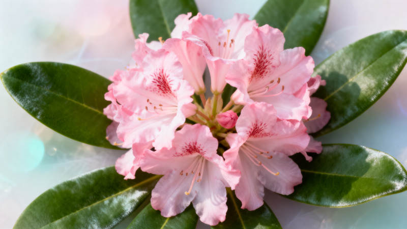 粉红杜鹃花绽放图片