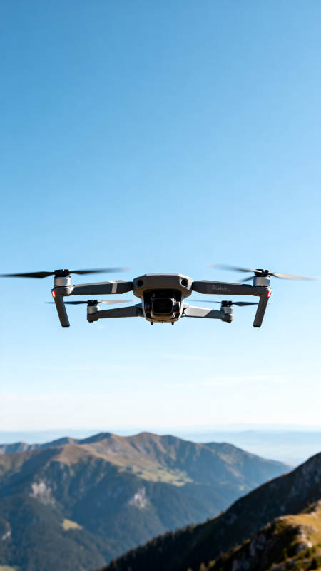 无人机翱翔山巅图片