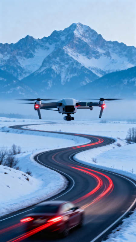 雪原飞驰 无人机瞰山河图片