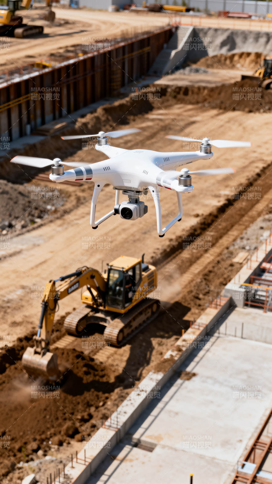 无人机巡检工地图片