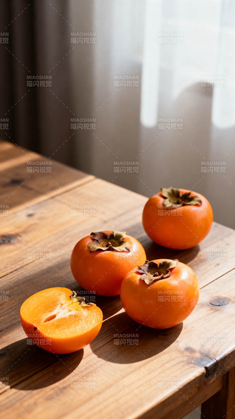 柿子静物图图片