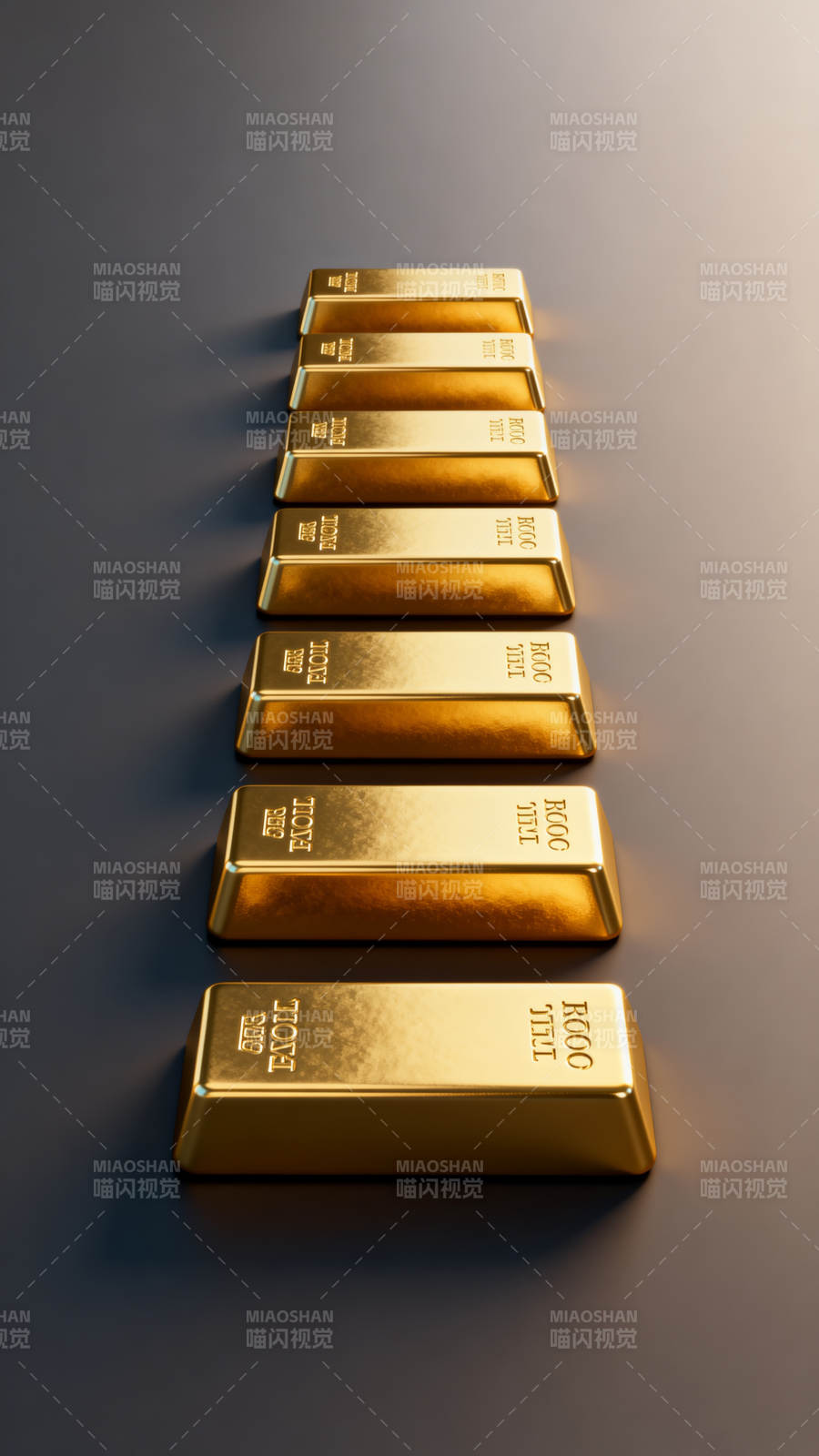 金条排列闪耀光芒图片