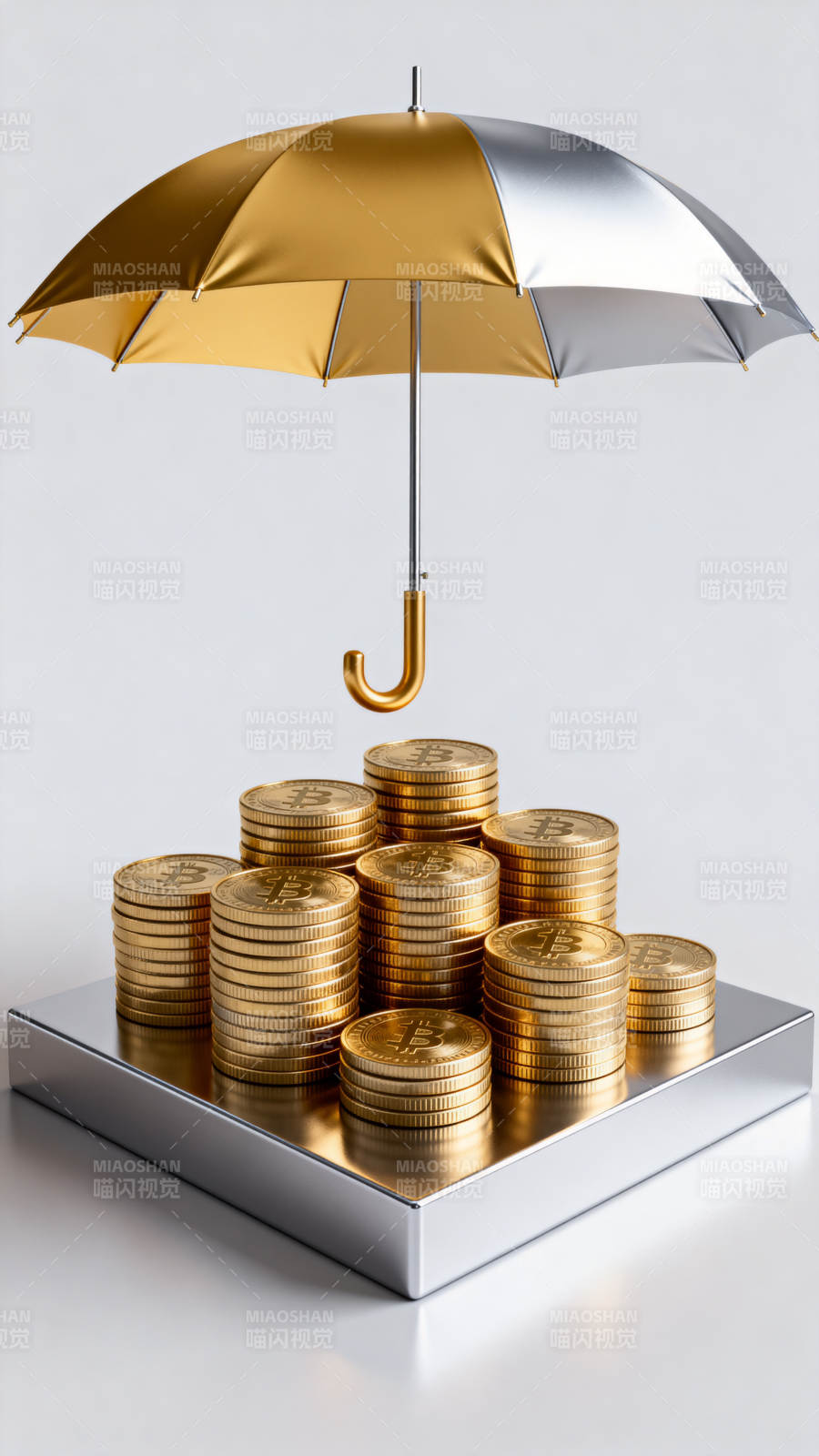 金币伞下护财富图片