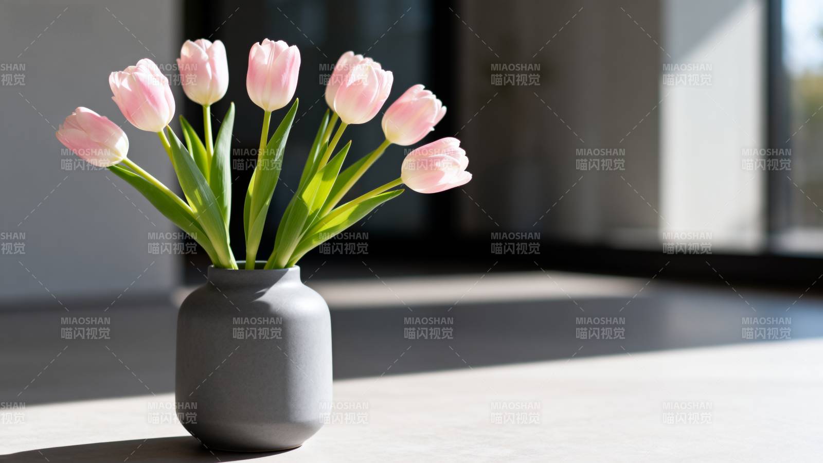 粉色郁金香静物图片