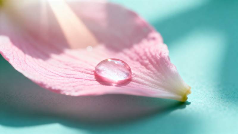 花瓣上的露珠图片