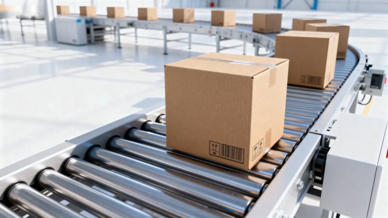 物流传送带运箱图片