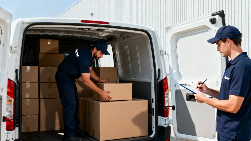 快递员装卸货物图片