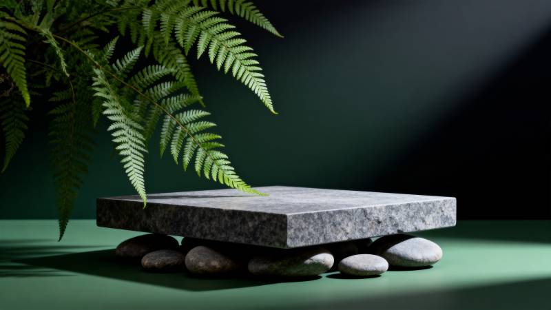 绿意石台静谧景图片