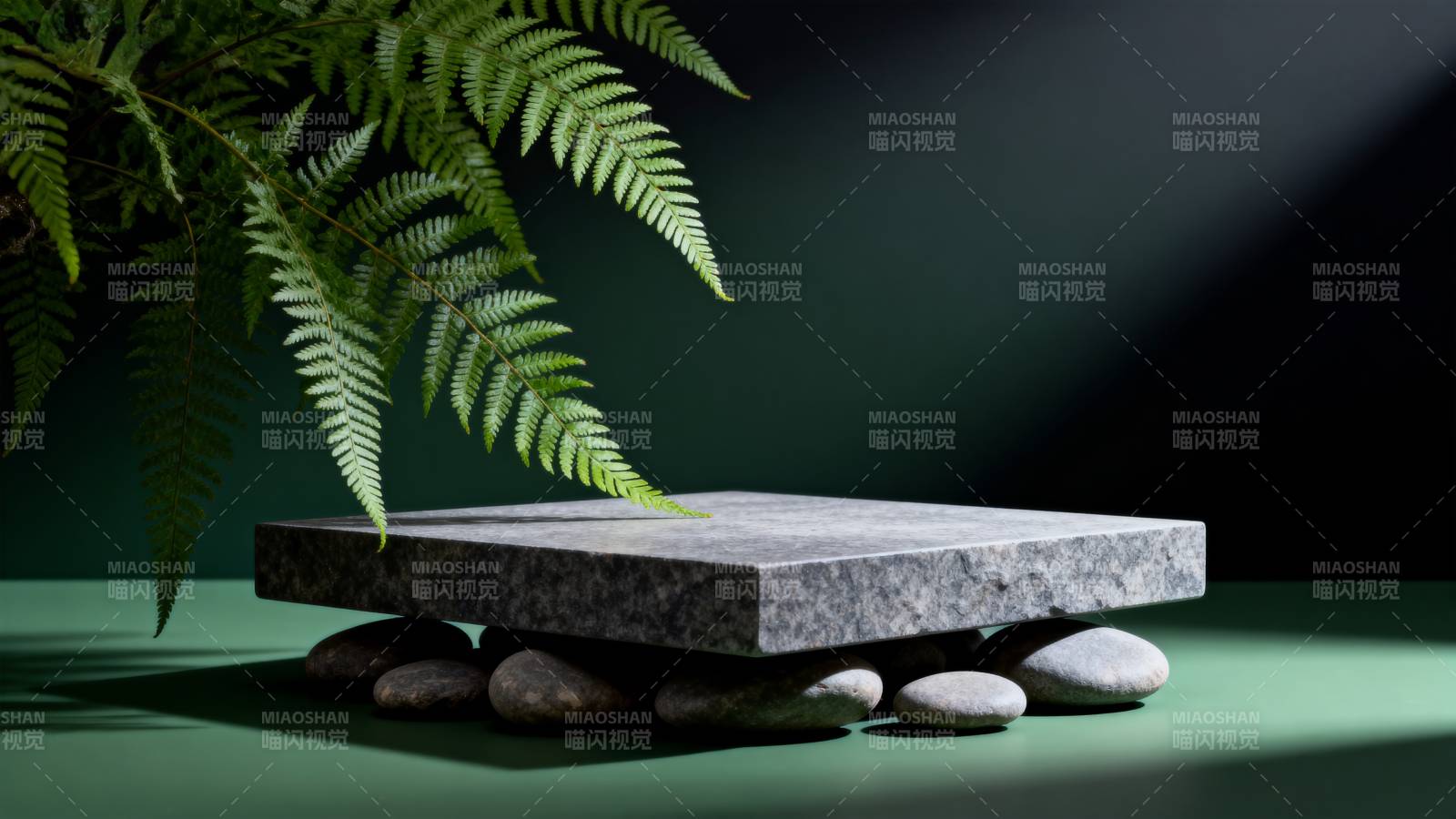 绿意石台静谧景图片