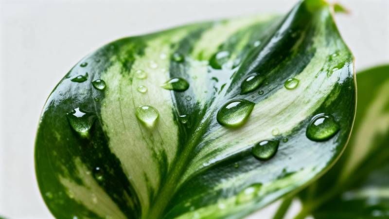 叶上露珠晶莹图片