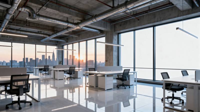 现代办公空间全景图片