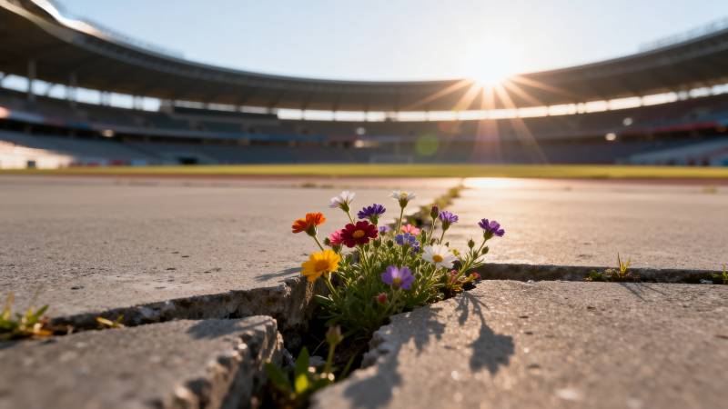 裂缝中的花图片