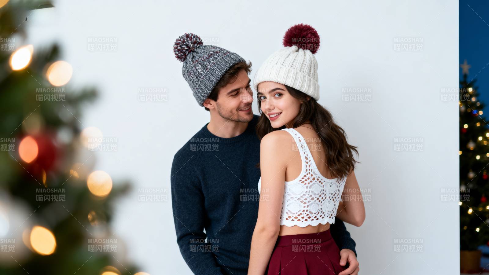圣诞情侣温馨时刻图片
