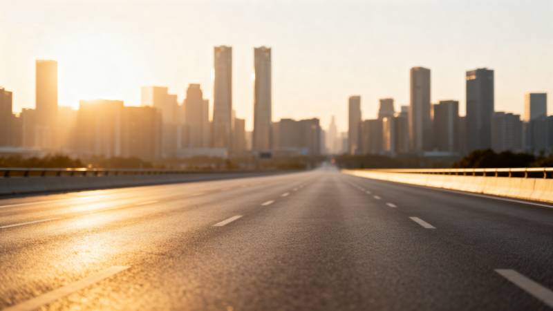 城市晨光大道图片