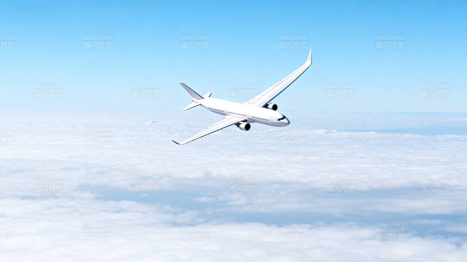 飞机翱翔云海之上图片