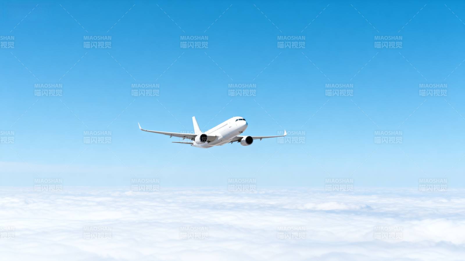 飞机翱翔蓝天之上图片