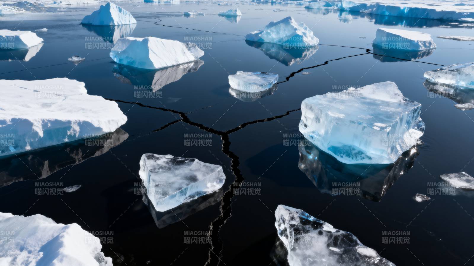冰裂水面图片