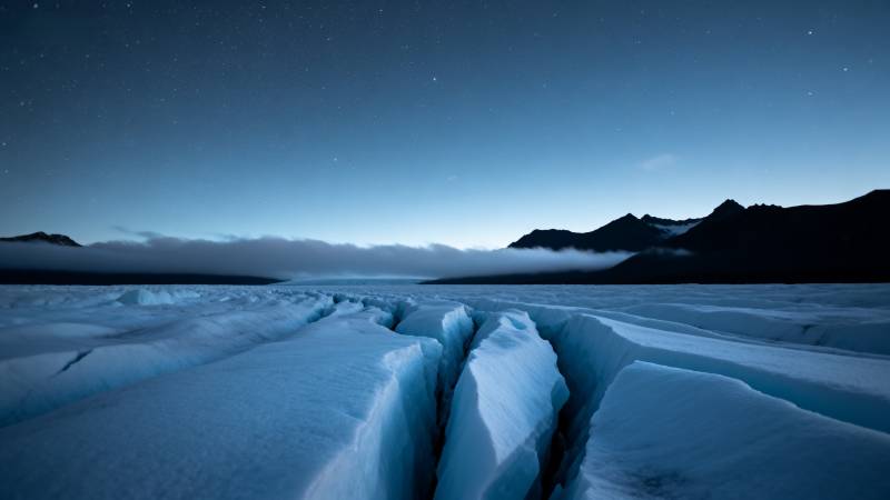冰川夜景图片
