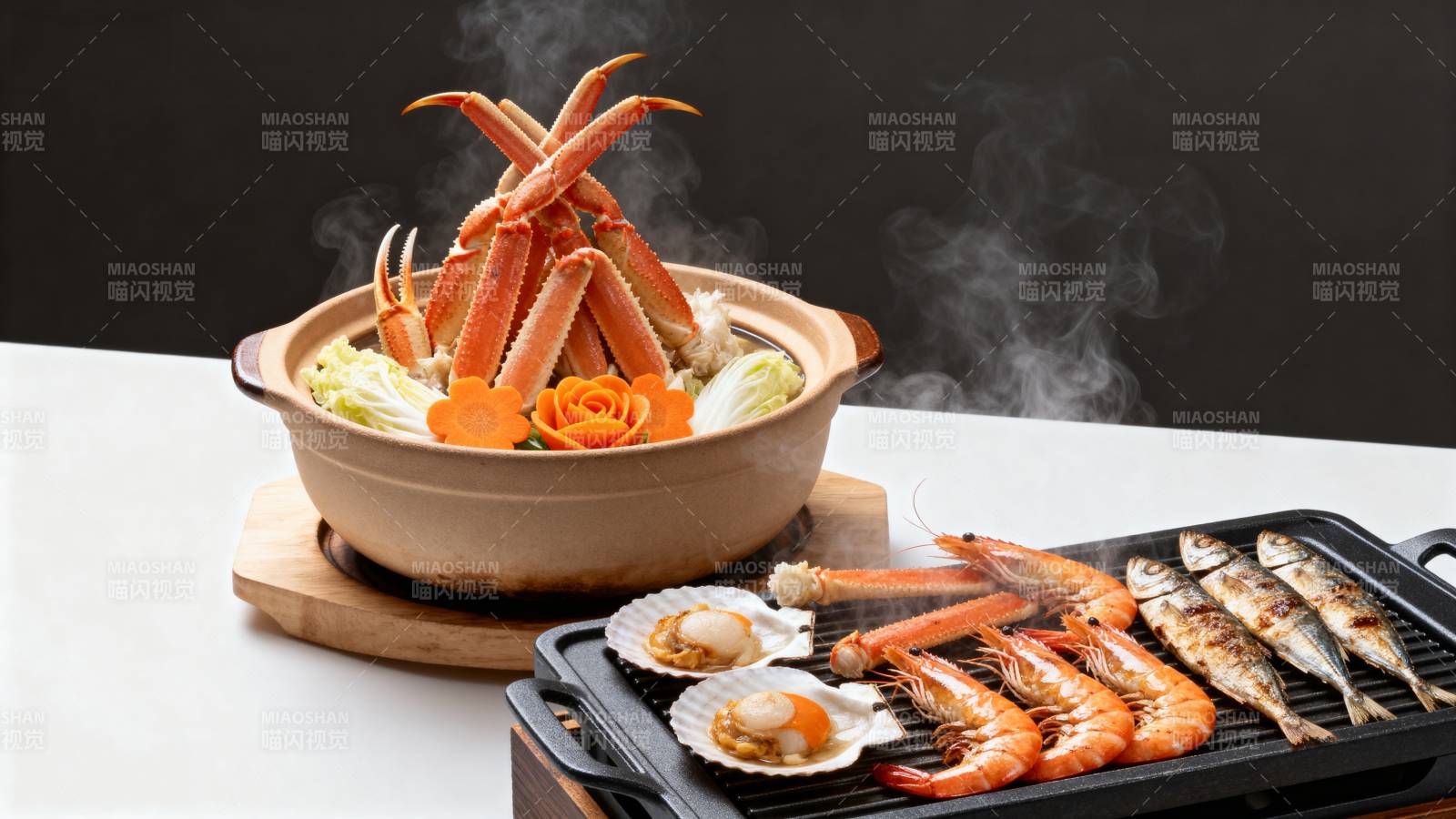 海鲜盛宴 热气腾腾图片