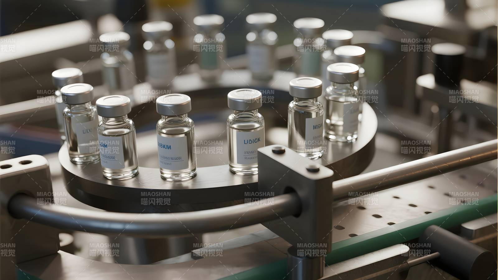 实验室药瓶传送带图片