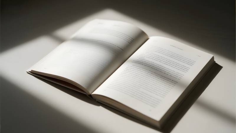 书页上的光影图片