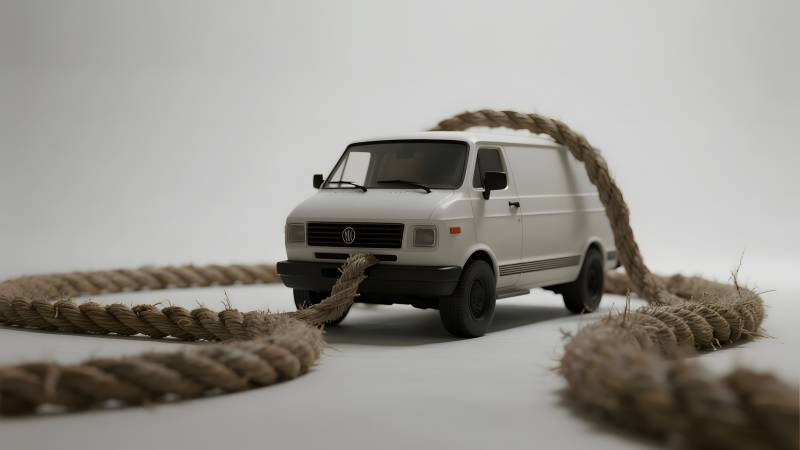 绳缚面包车图片