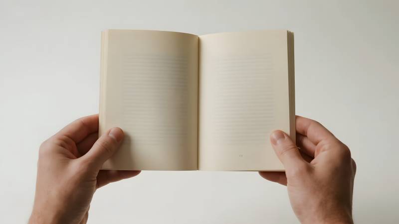 双手捧书 空白页图片