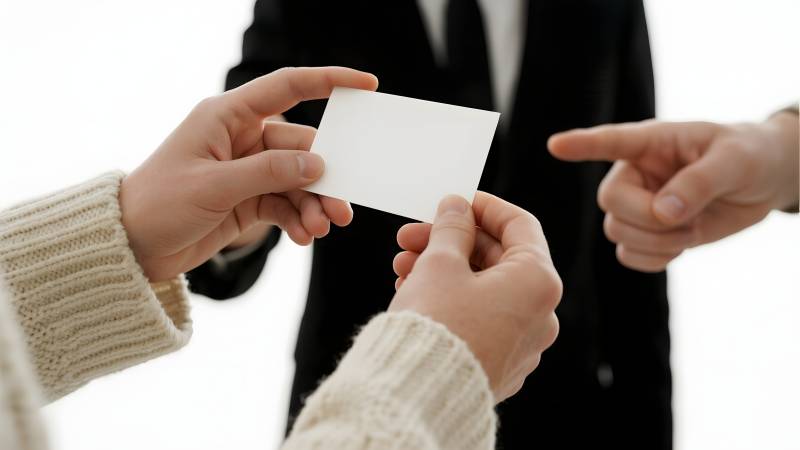 递名片的瞬间图片