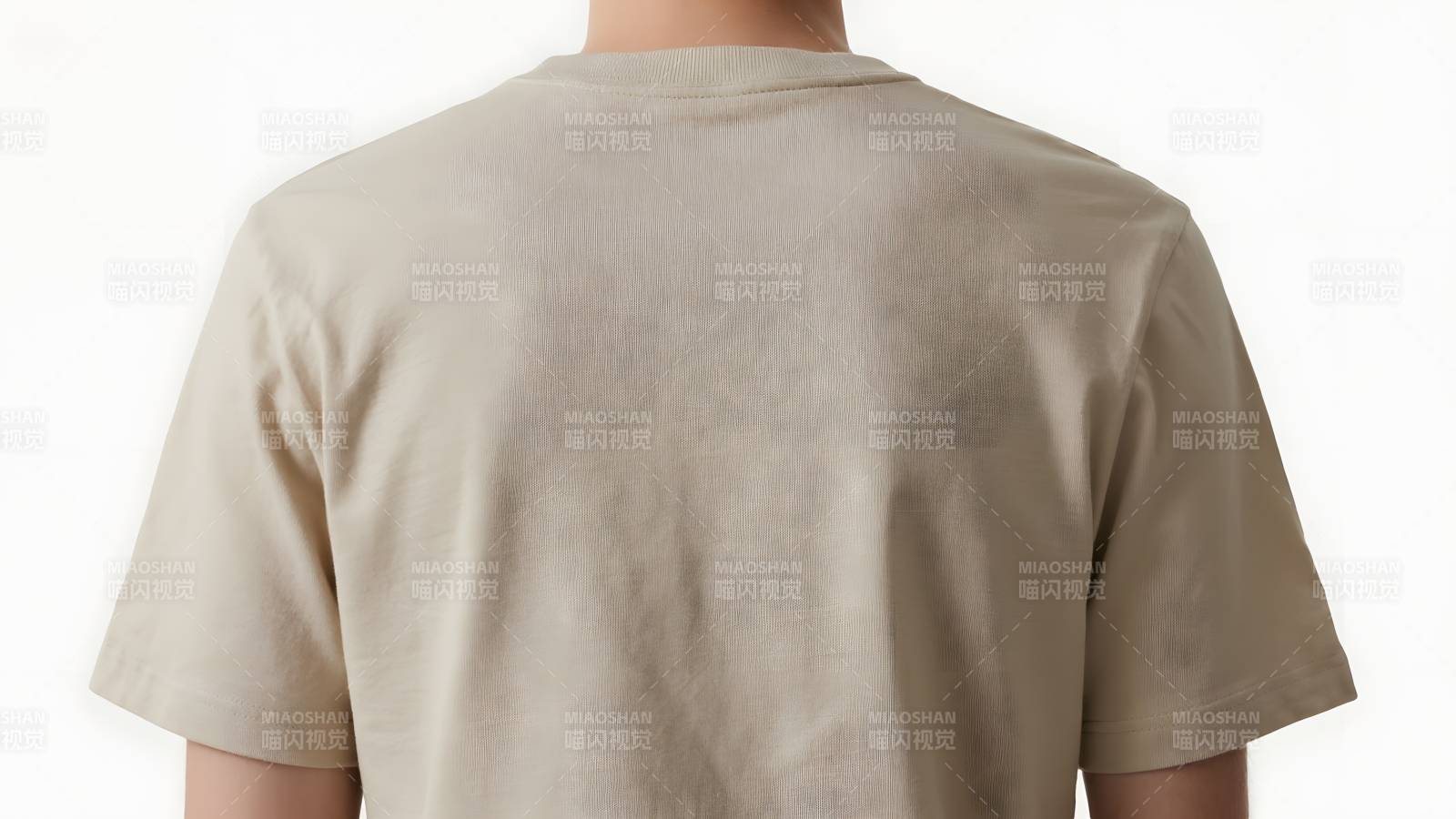 米色T恤背面图图片