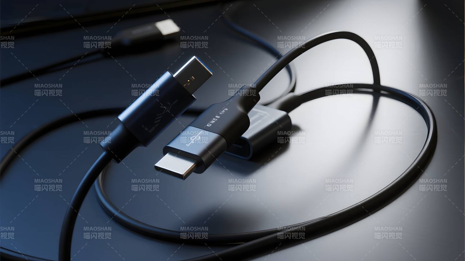 USB C 数据线特写图片