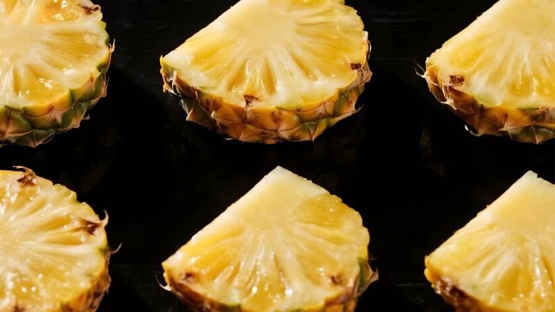 菠萝切片特写图片