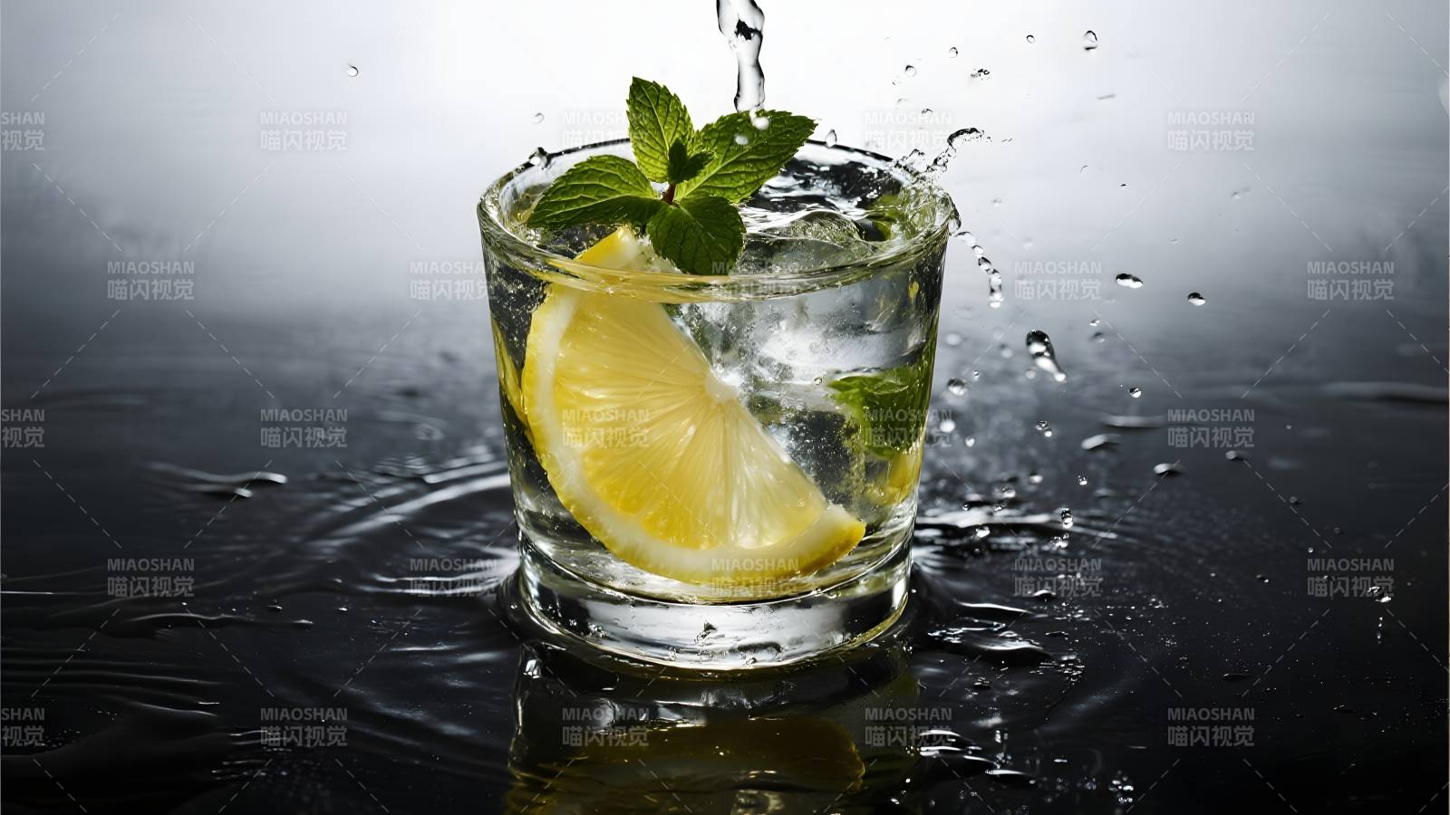 清凉柠檬薄荷饮图片