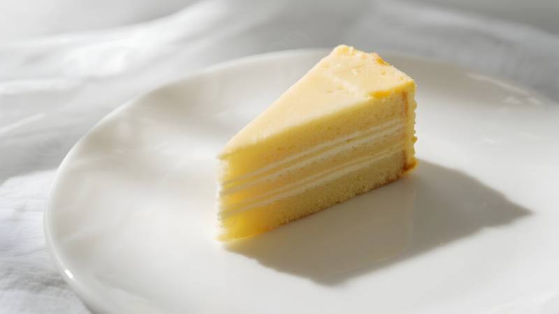 奶油蛋糕切片图片