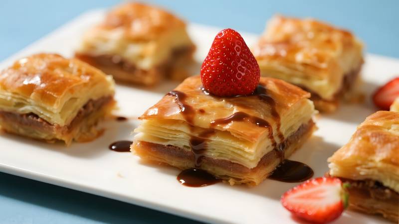 草莓千层酥图片