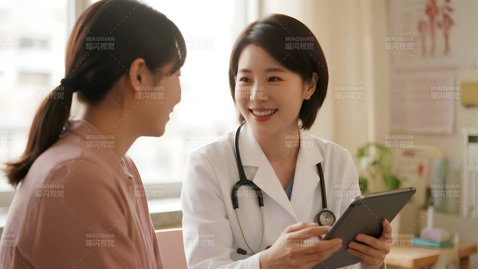 医生与患者亲切交流图片