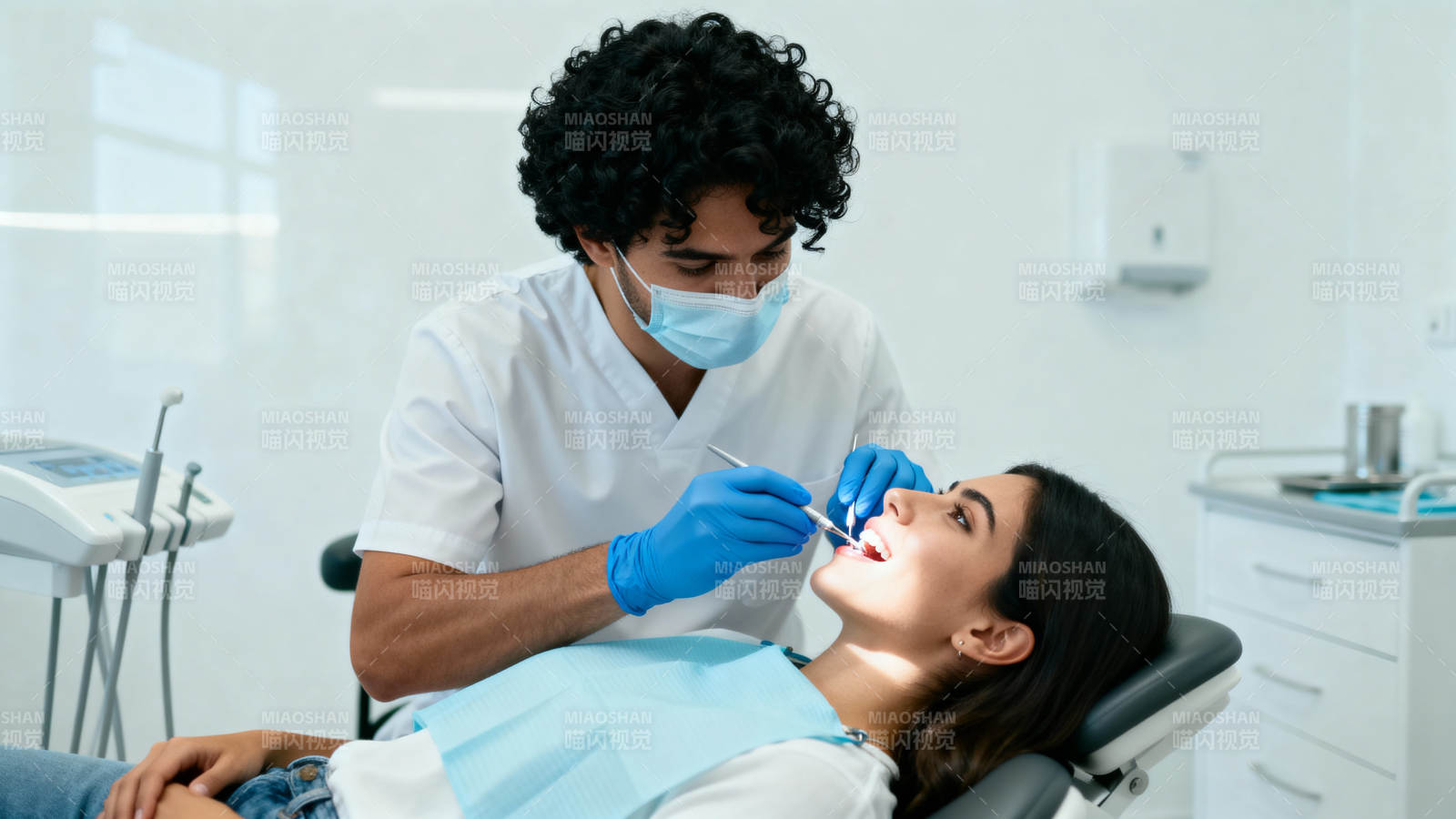 牙医正在治疗患者图片