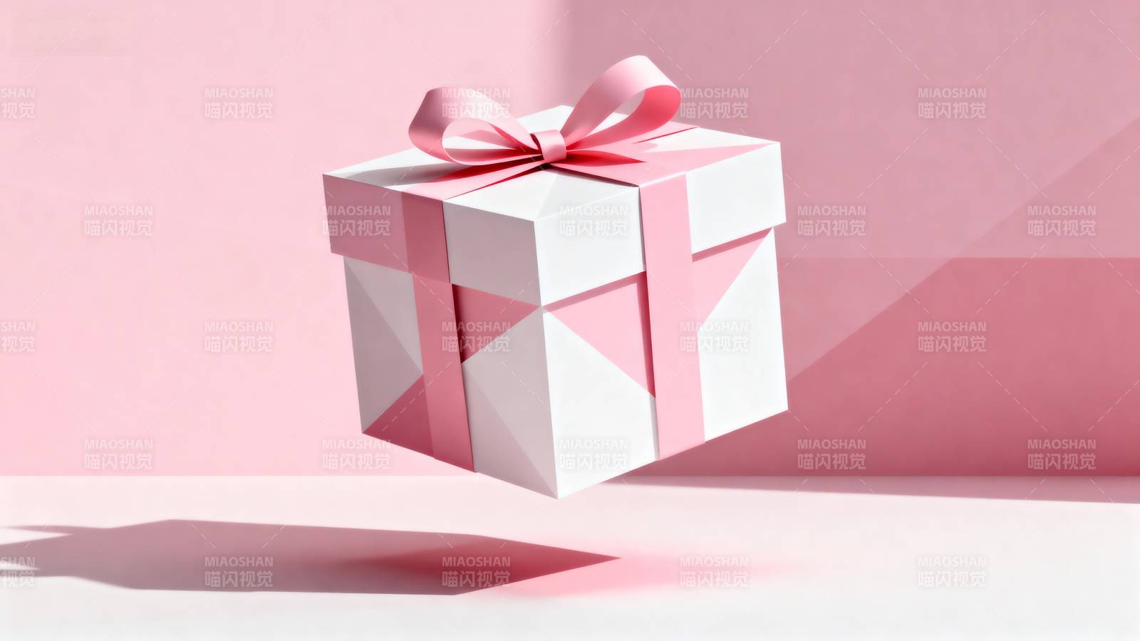 粉色礼盒飘浮图片