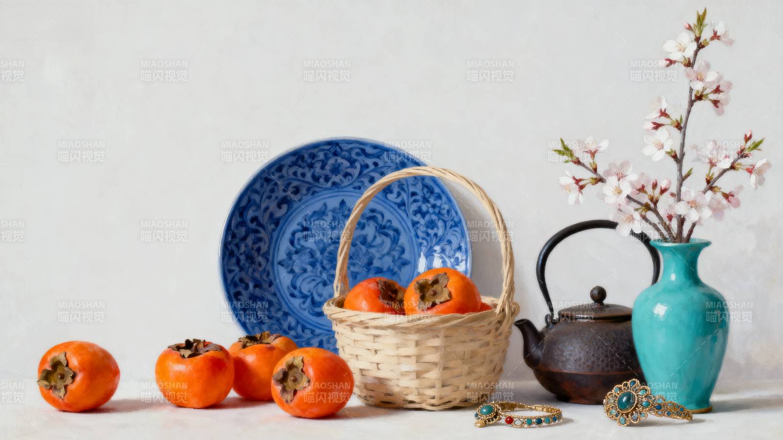 秋果静物图图片